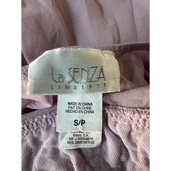 La Senza Lingerie Lilac Purple Semi Sheer Open Front Babydoll With Lace Ruffles - Picture 3 of 5